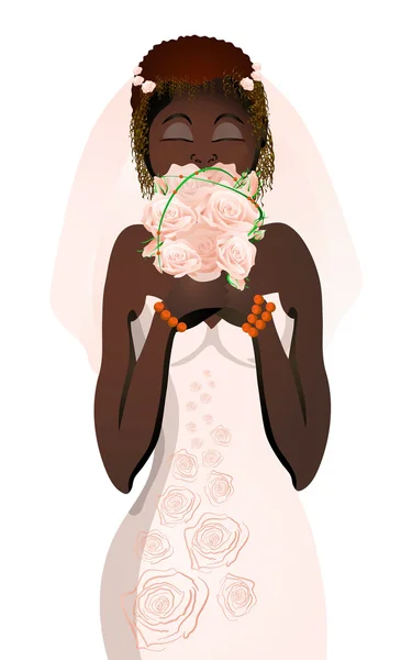 美しい花嫁のベクトルイラスト — ストックベクタ