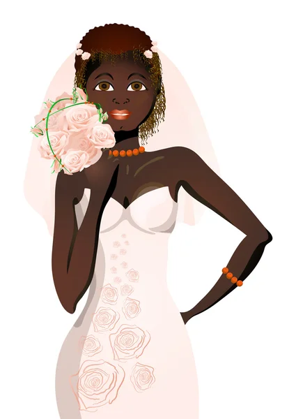 Vector illustratie van mooie bruid — Stockvector