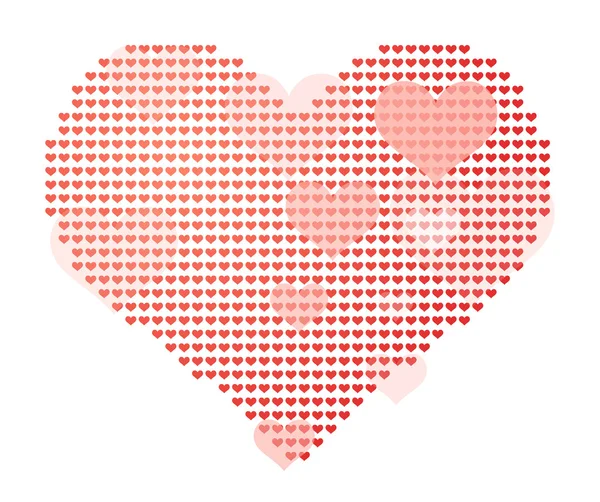 Illustrazione vettoriale di grande cuore fatto di piccoli — Vettoriale Stock