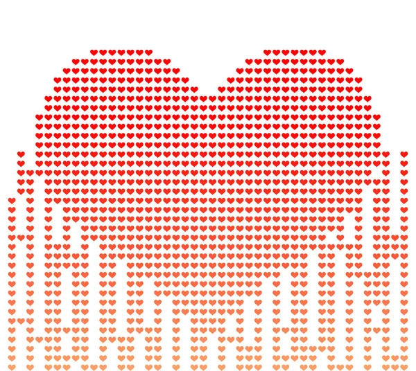 Ilustracja wektorowa cyfrowy styl serca — Wektor stockowy