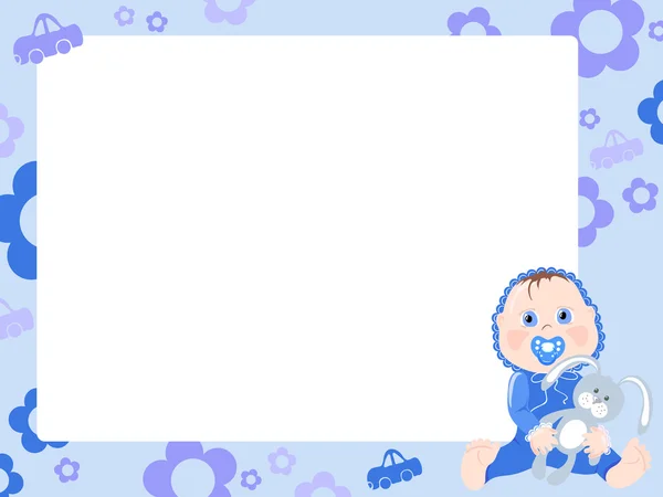 Marco azul para niño — Archivo Imágenes Vectoriales