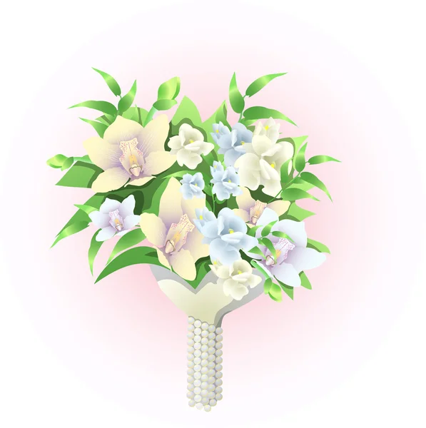 Vektor Illustration von schönen Brautstrauß von Blumen — Stockvektor