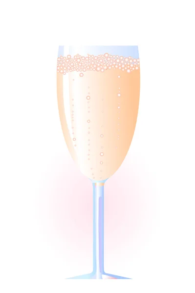 Vector illustration of glass of champagne on a white background — Stock Vector