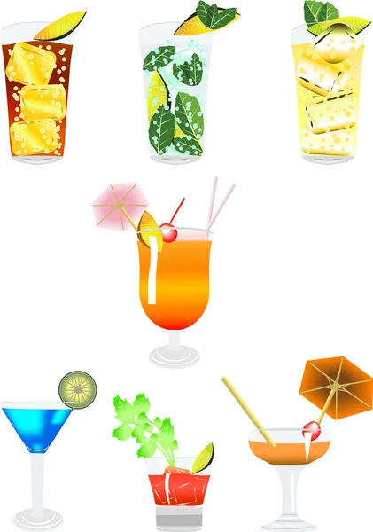 Varias bebidas en línea — Archivo Imágenes Vectoriales