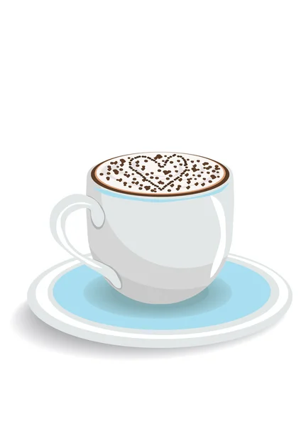 Vector illustration of one cup of cappuccino — Stock Vector