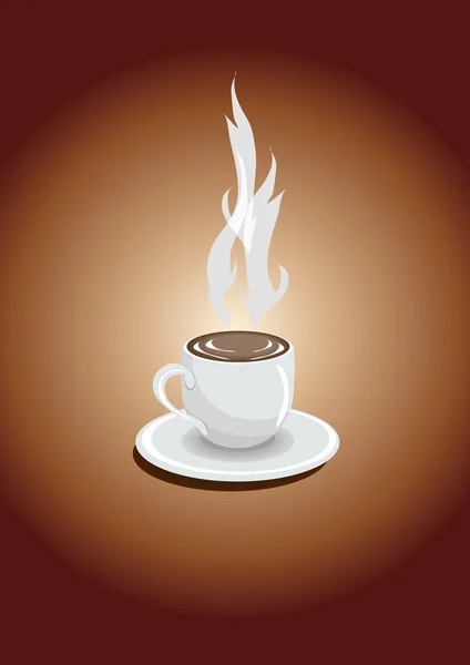 Ένα φλιτζάνι espresso σε καφέ φόντο — Διανυσματικό Αρχείο