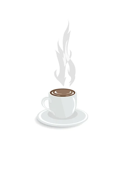 Vector illustration of hot coffee on a white background — Stock Vector