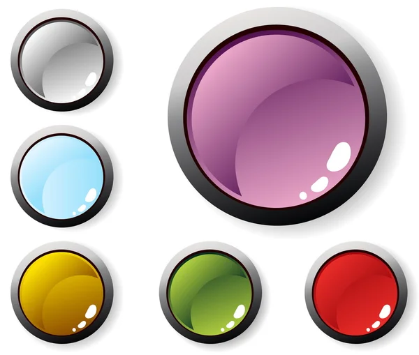 Векторна ілюстрація барвистих глянцевих кнопок — стоковий вектор