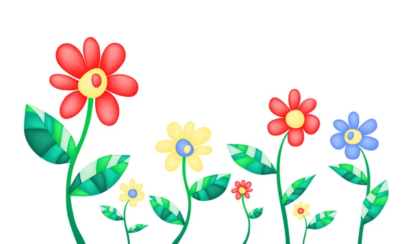 화려 한 여름 꽃들 — 스톡 벡터