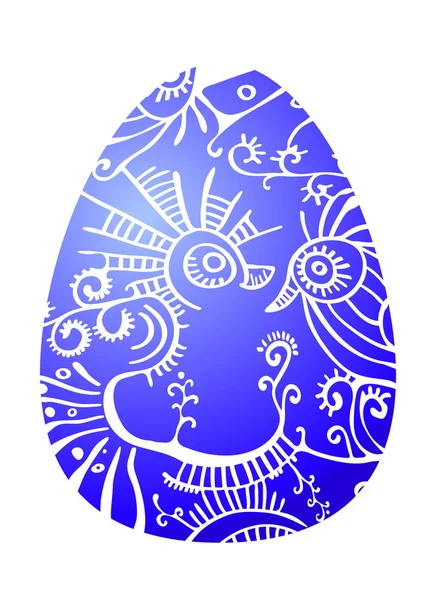 A blue ornate egg — Stock Vector