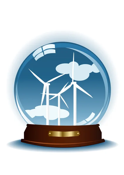 Esfera azul con turbinas eólicas — Archivo Imágenes Vectoriales
