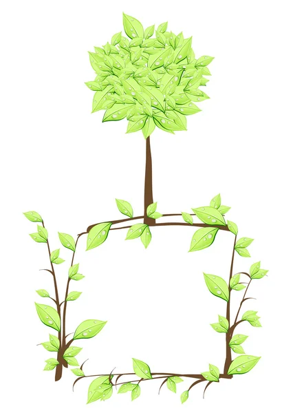 Tree over plant in form — Stock Vector