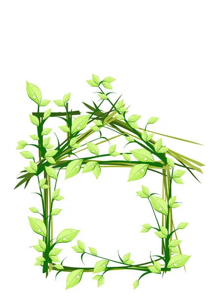House made of plant — Stock Vector