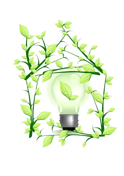 Light into green house — Stock Vector