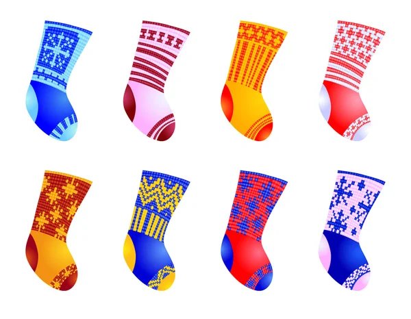 Set di calzini a colori per Natale — Vettoriale Stock