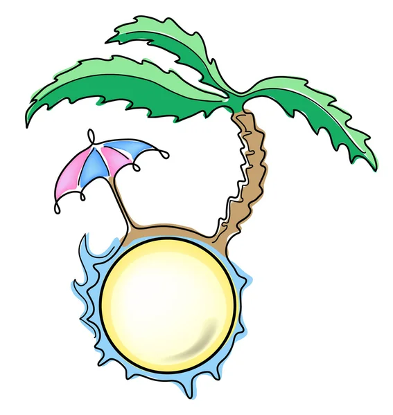 伞和棕榈 — 图库矢量图片
