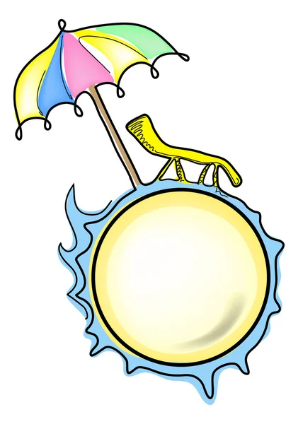Лаунжі з парасолькою — стоковий вектор
