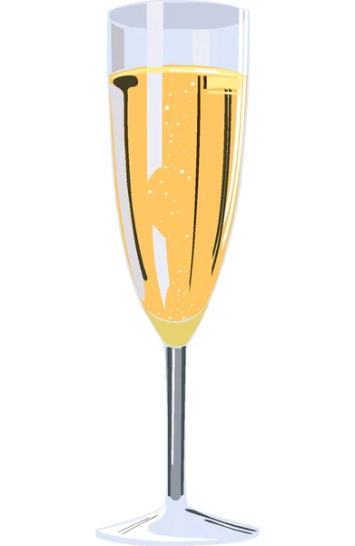 One champagne flute — Stock Vector