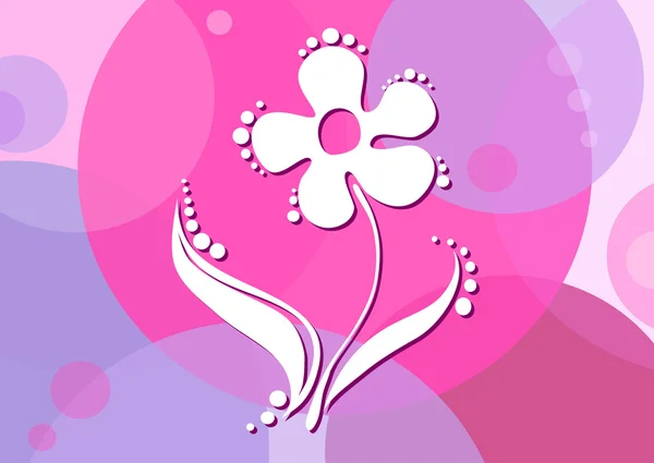 Květina na růžovém pozadí — Stockový vektor