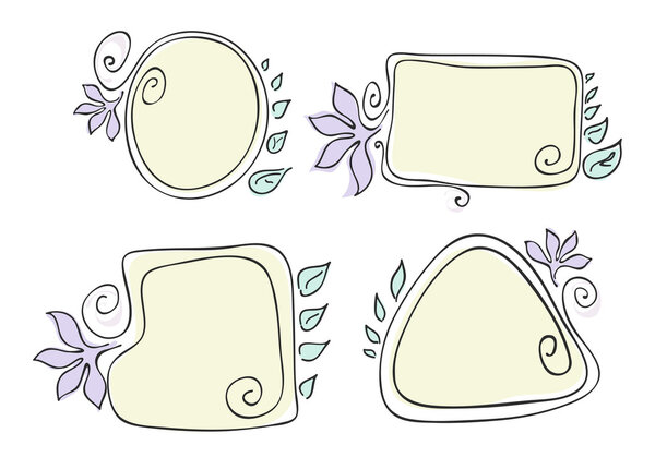 Четыре цветочных рамки
