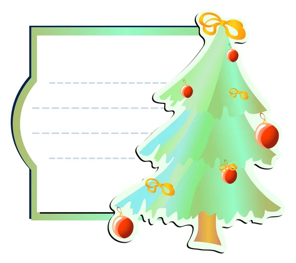 Cornice verde con albero di Natale — Vettoriale Stock