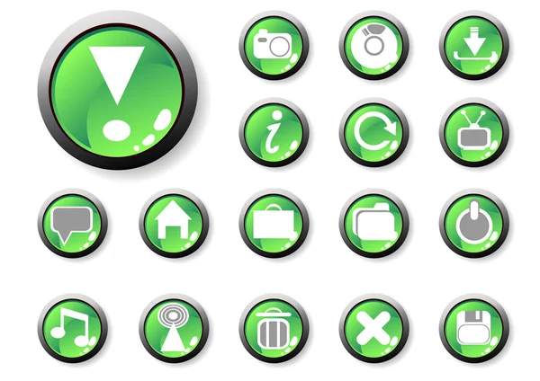 Groene pictogrammen — Stockvector