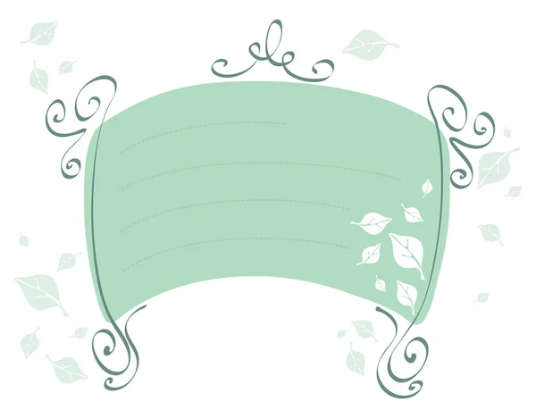Invitación verde con hojas — Archivo Imágenes Vectoriales