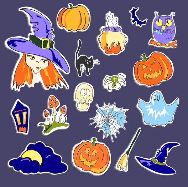 Halloween stickers — Stockvector