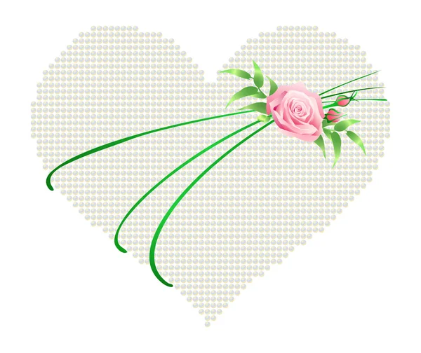 Сердце с розой — стоковый вектор