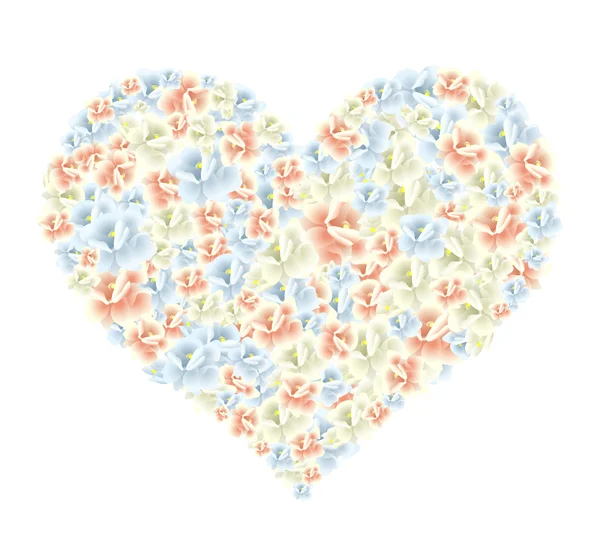 Corazón hecho de flores — Archivo Imágenes Vectoriales