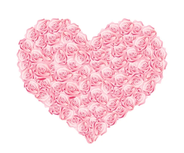 Сердце розовых роз — стоковый вектор