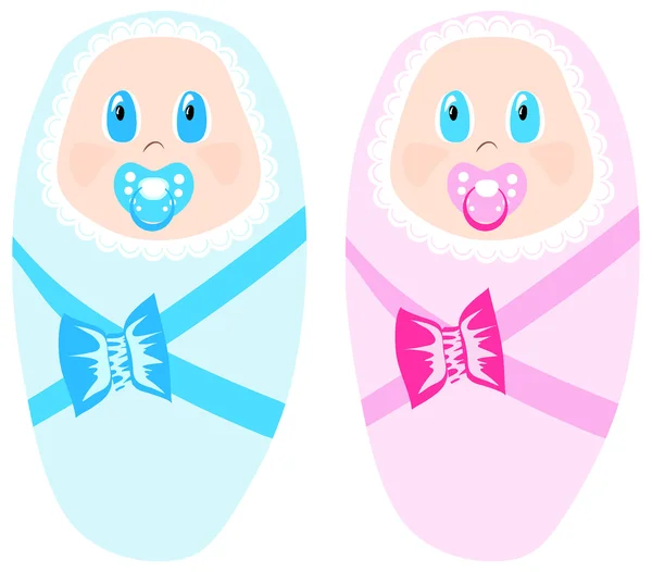 Deux adorables nourrissons — Image vectorielle