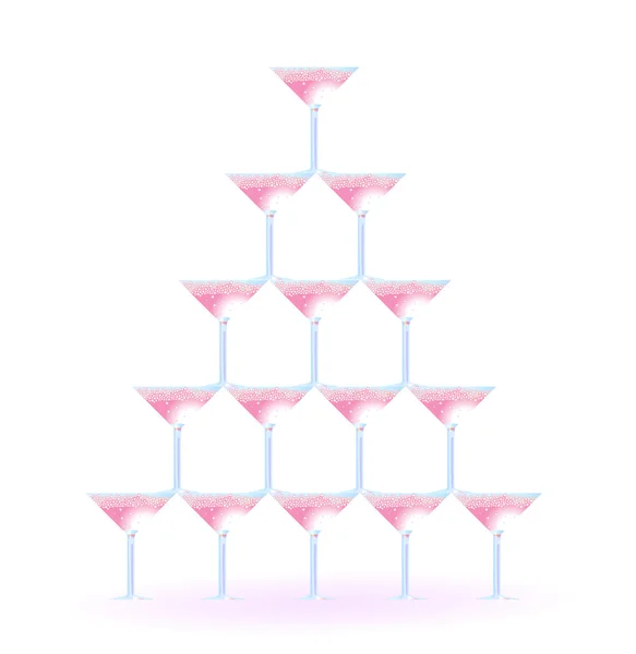 Cristales Martini en forma de torre — Archivo Imágenes Vectoriales