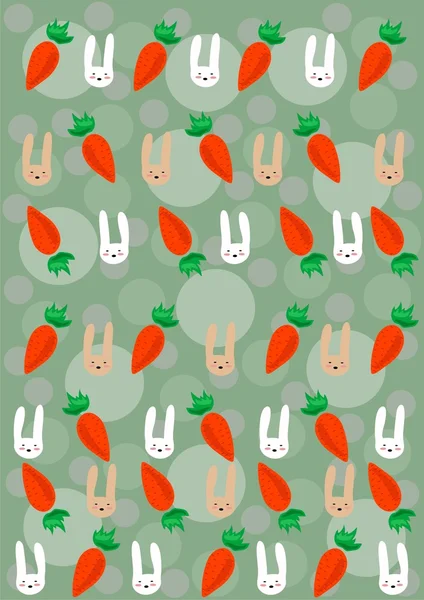 Museau de lapins et de carottes — Image vectorielle