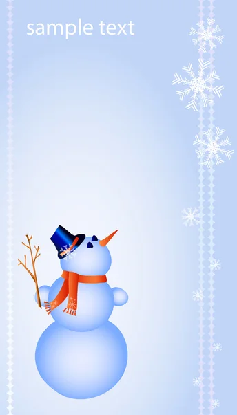 Hombre de nieve sosteniendo una ramita — Archivo Imágenes Vectoriales