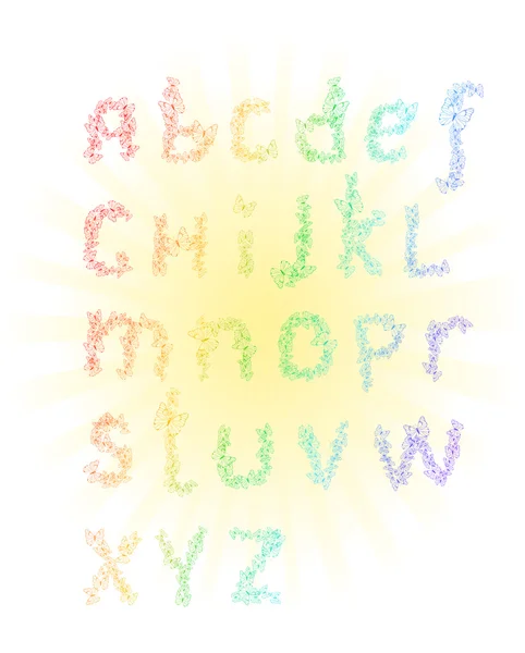 Regenboog alfabet — Stockvector