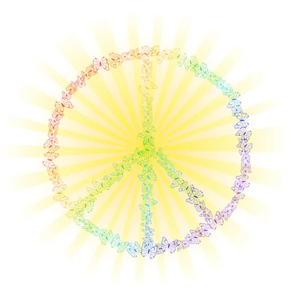 Arco iris signo de paz — Vector de stock