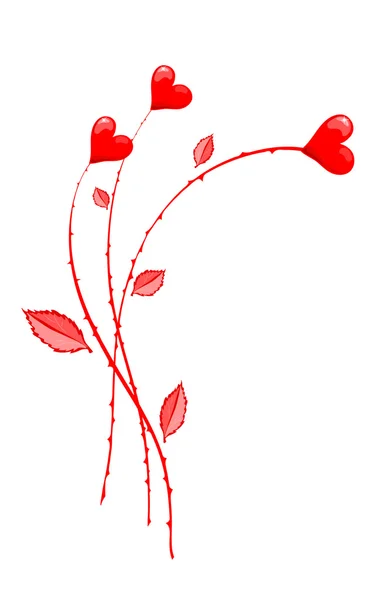 Rode Valentijn bloemen — Stockvector