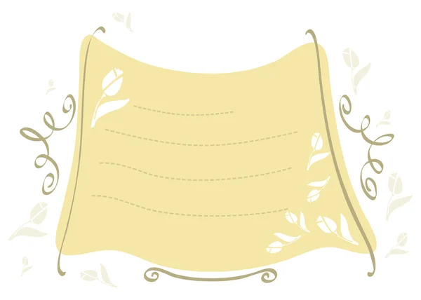 Піщано-жовта рамка з тюльпанами — стоковий вектор