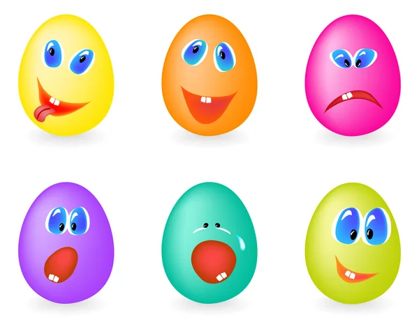 Emoticons nos ovos — Vetor de Stock