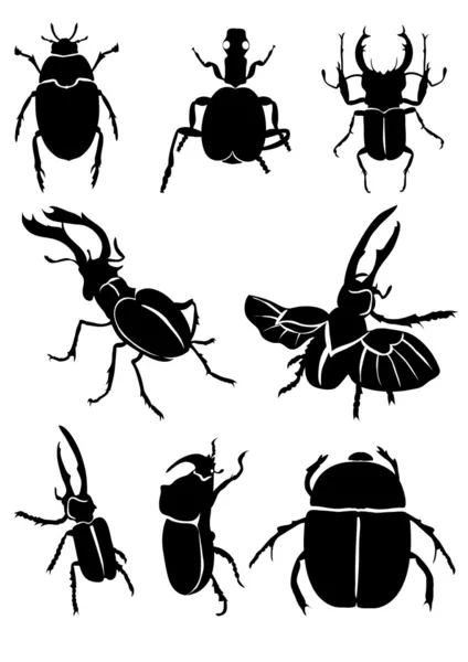 黑色甲虫 — 图库矢量图片