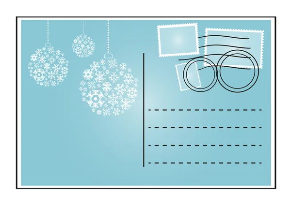 Enveloppe avec boules de Noël — Image vectorielle