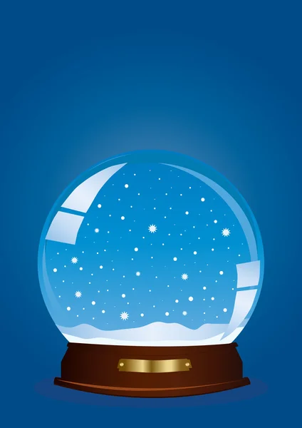 Globe with falling snow — Stock Vector