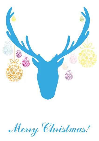 蓝色头的鹿 — 图库矢量图片