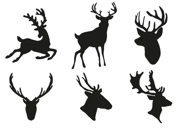 Deers silhouette — Stock Vector