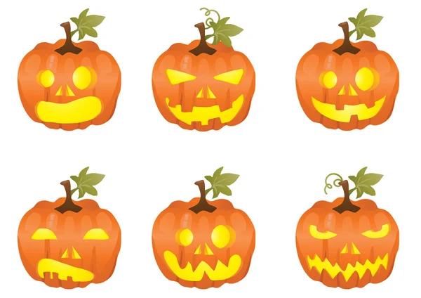 Ícones de abóbora de Halloween —  Vetores de Stock