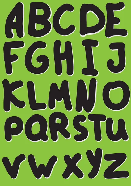 緑の背景にアルファベット — ストックベクタ