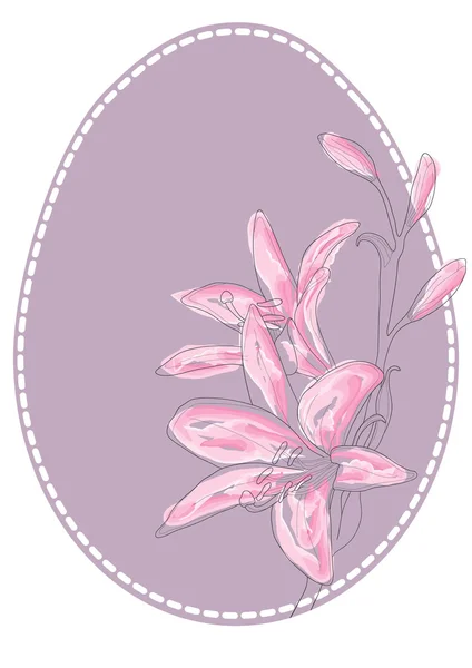 Œuf de Pâques avec fleurs — Image vectorielle