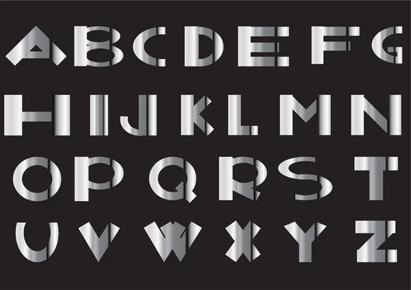 Металлический алфавит — стоковый вектор