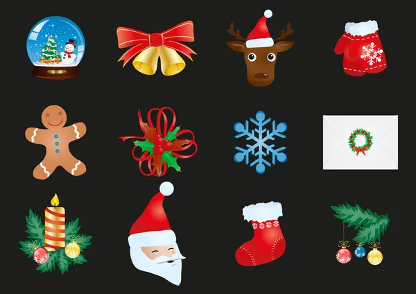 Icônes de Noël — Image vectorielle